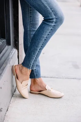 Be Your Own Boss Beige Brown Flat Mules