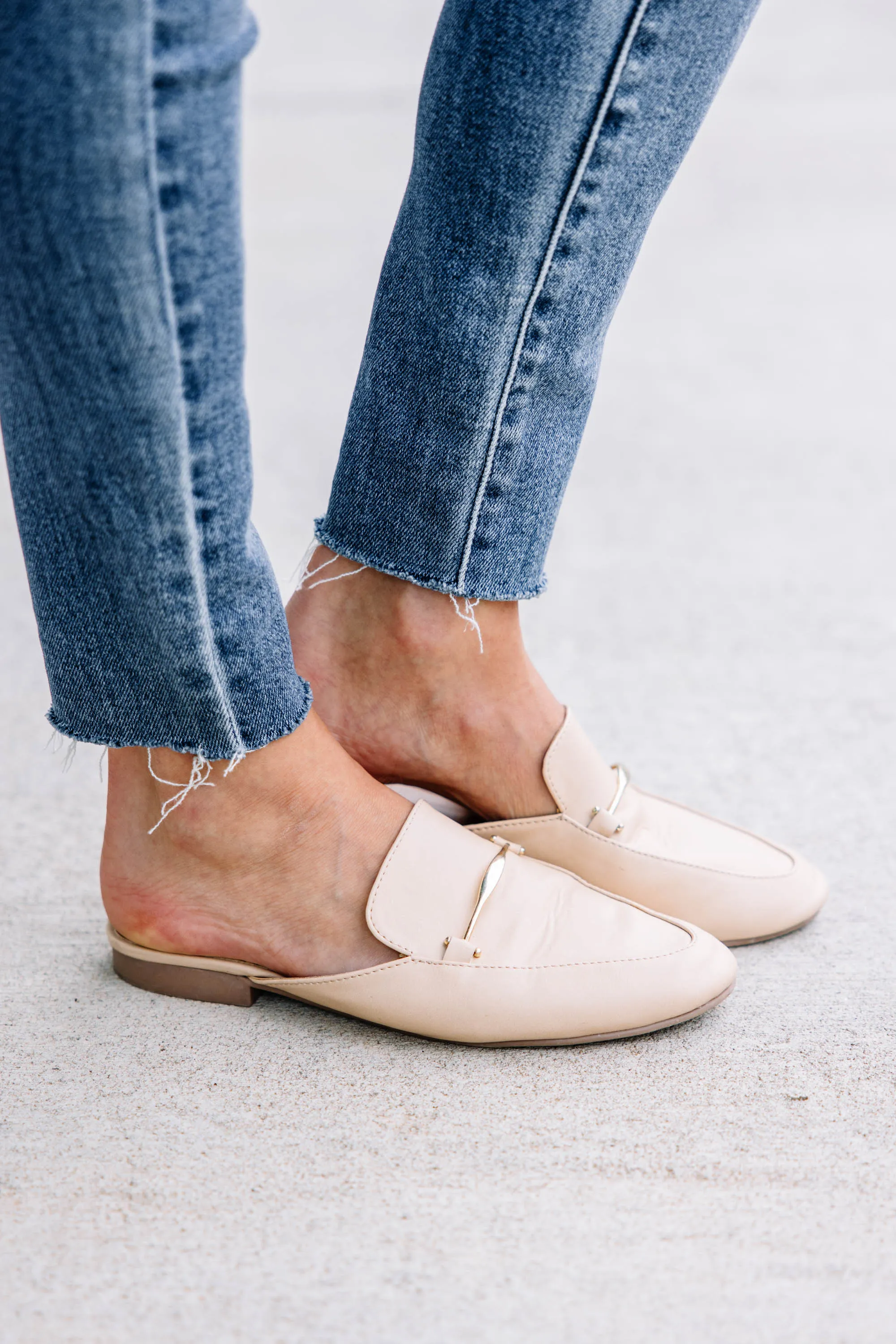 Be Your Own Boss Beige Brown Flat Mules
