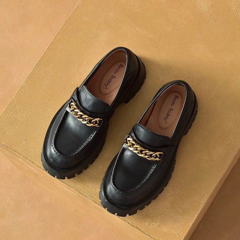 BeauToday Platform Loafers for Women