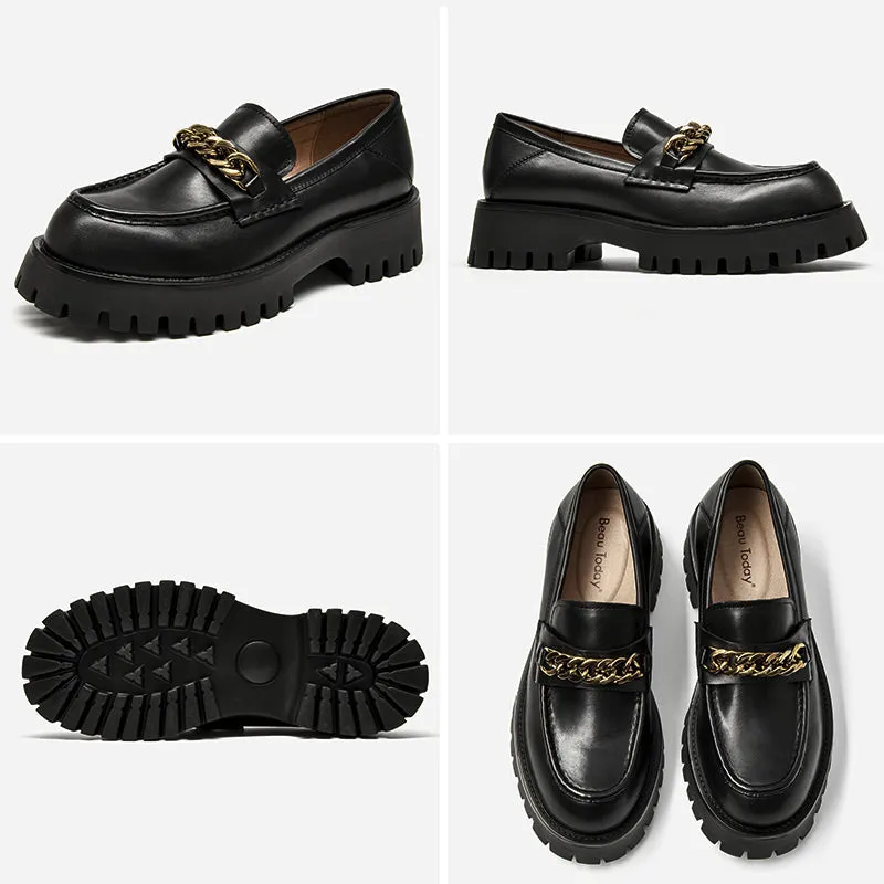 BeauToday Platform Loafers for Women