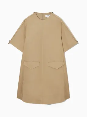 Beige utility mini dress