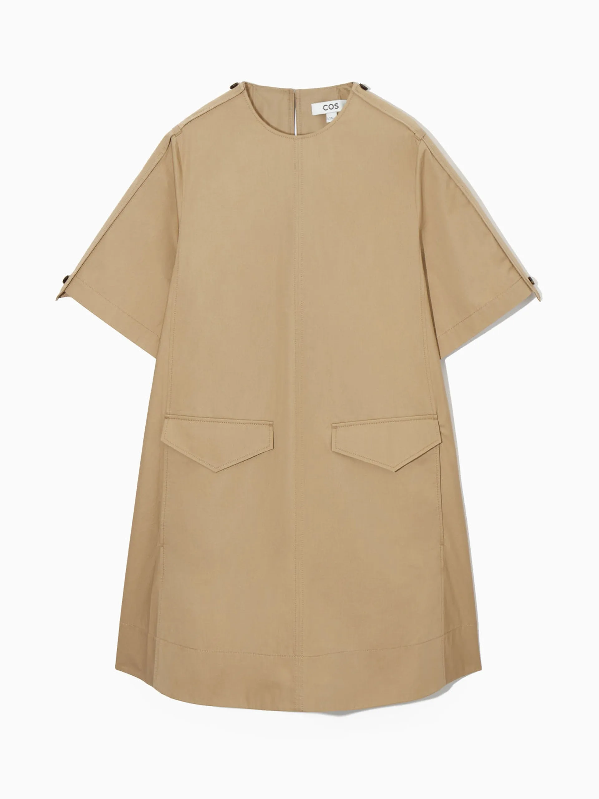 Beige utility mini dress