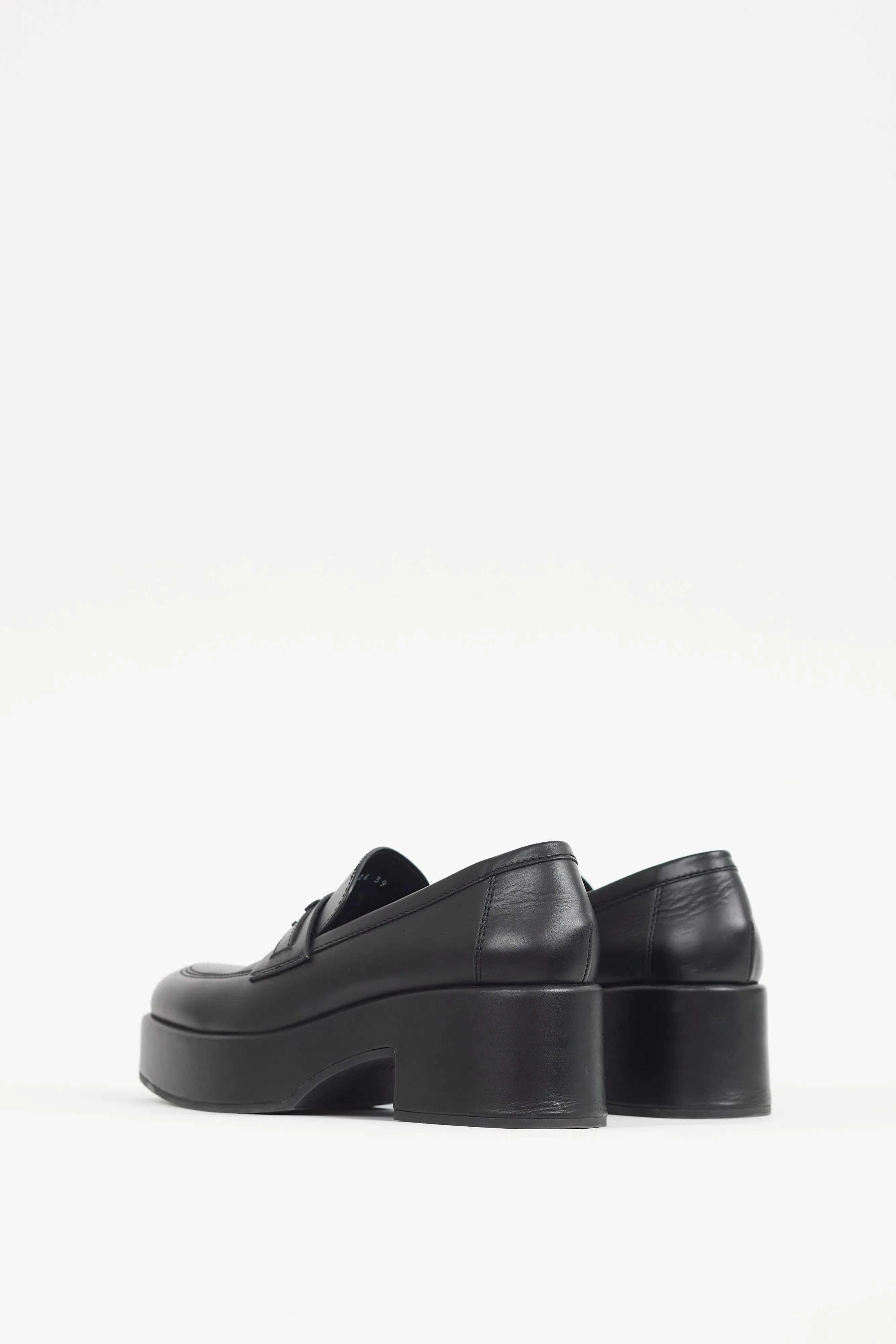Black Leather CC Platform Loafer