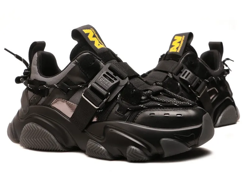 BOOPDO MESS DESIGN STRAP DETAIL CHUNKY TRAINERS