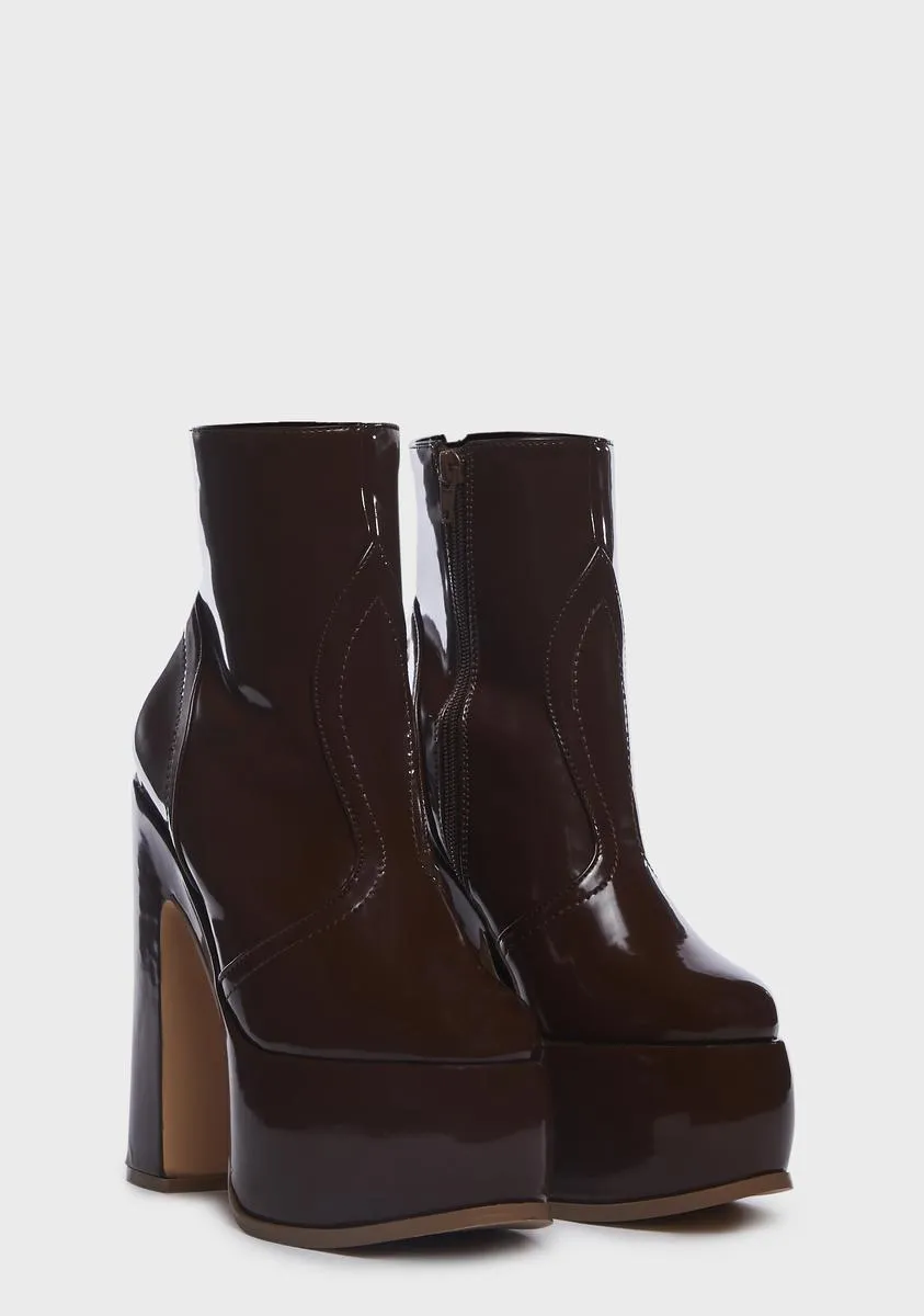 Brown Caputo Platform Boots