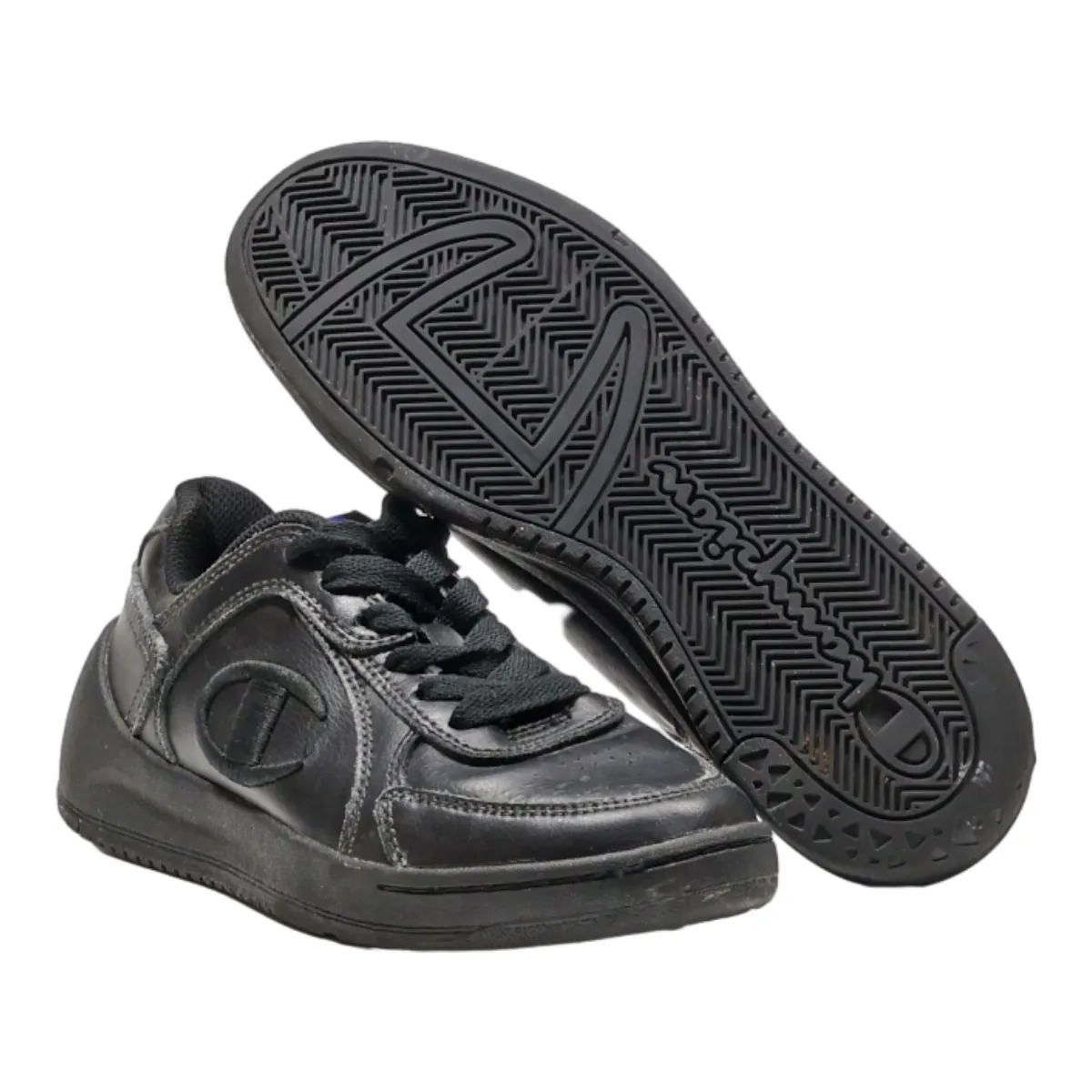 CHAMPION Sneaker Trainers Black Leather Womens UK 4.5