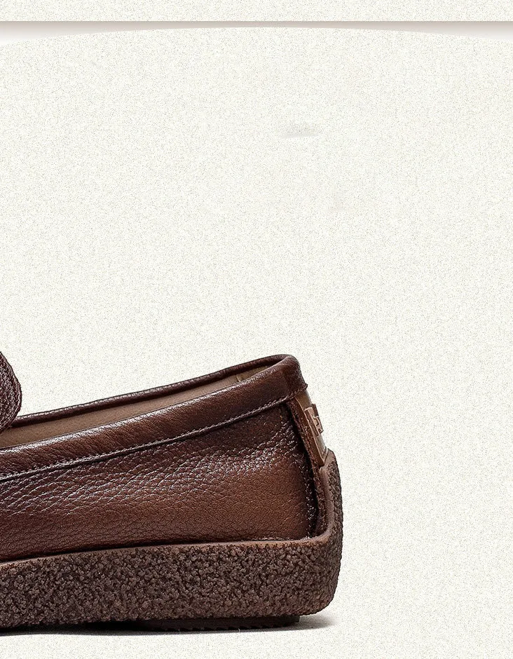 Comfortable Soft Leather Slip On Loafers for Women