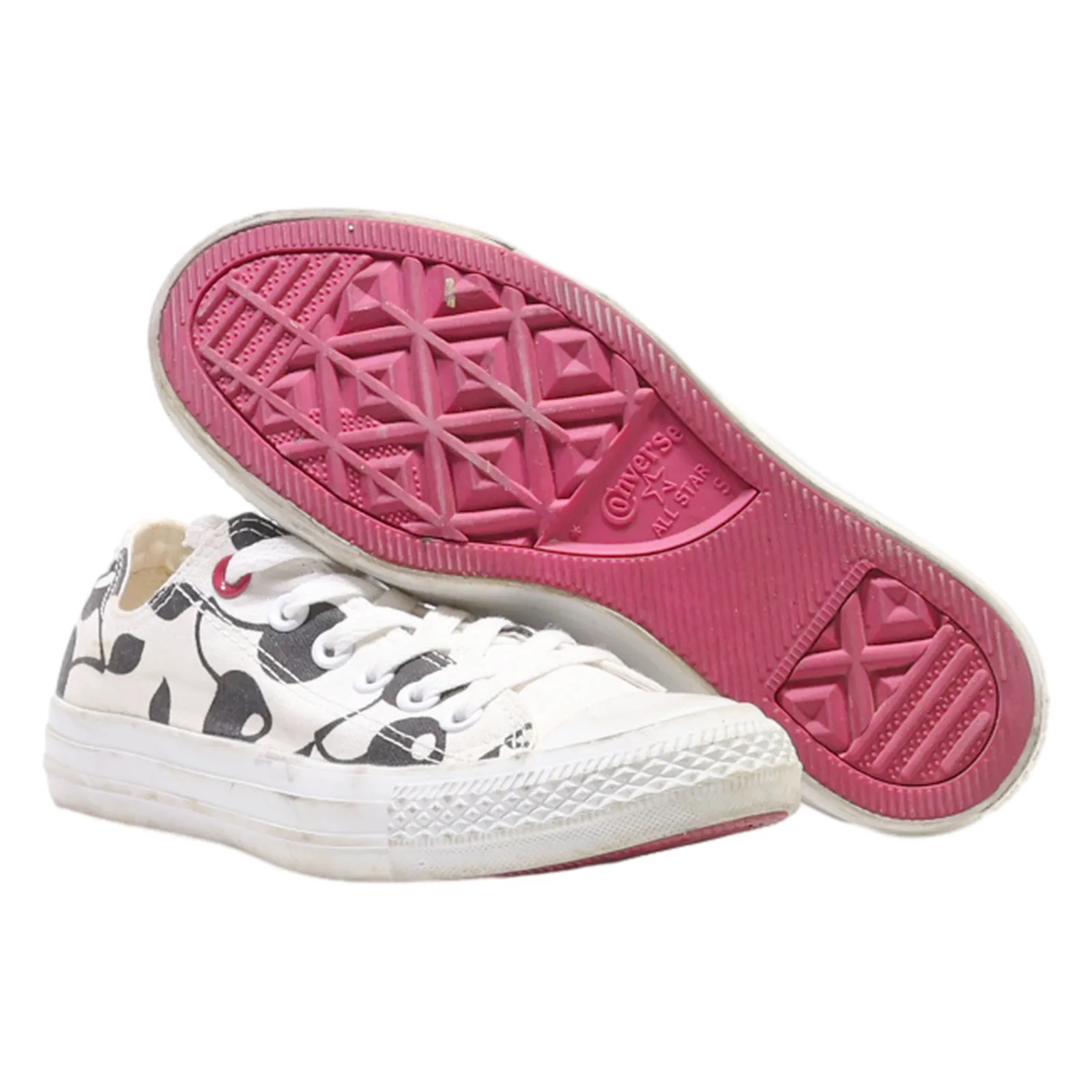 CONVERSE Low Top Trainers White Canvas Womens UK 5