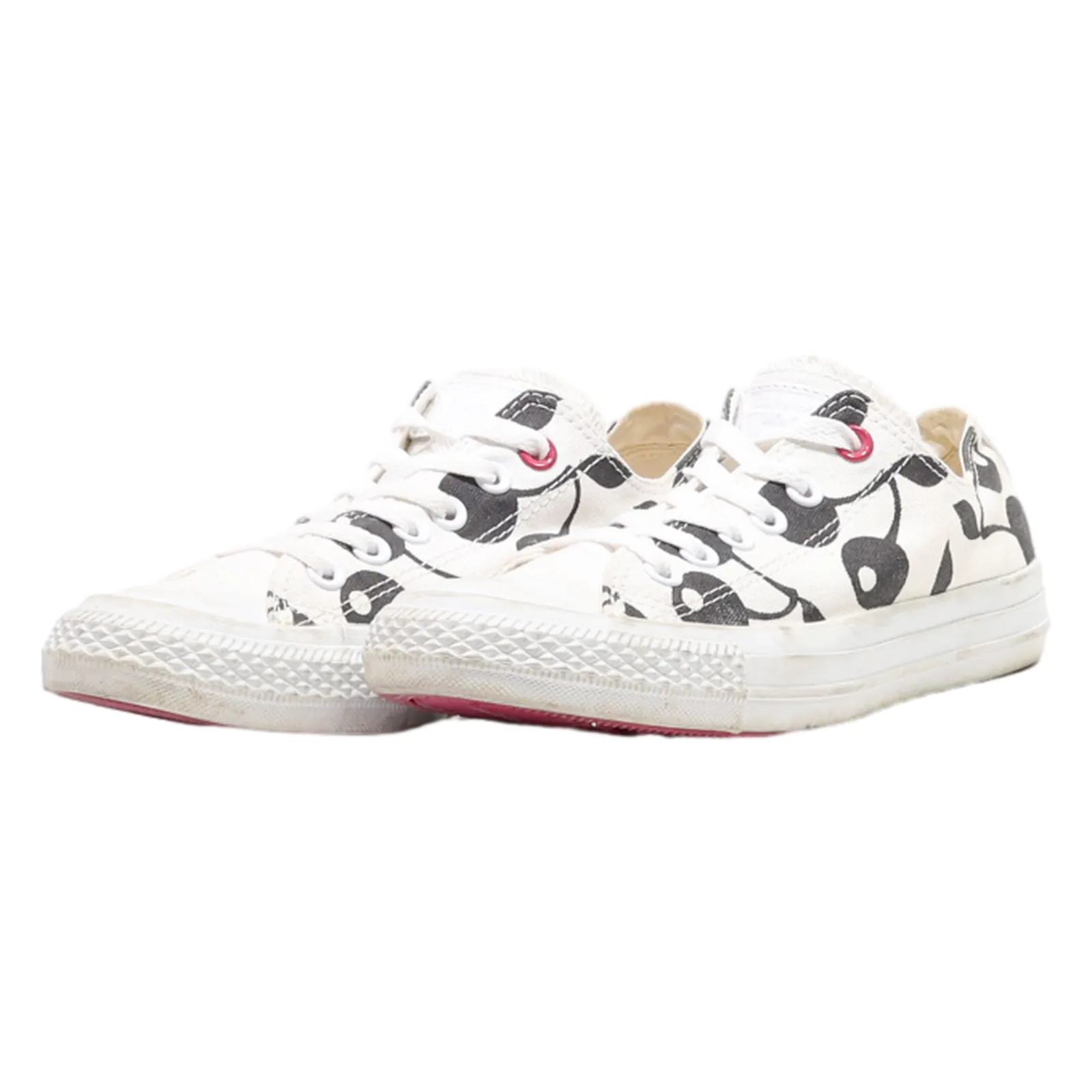 CONVERSE Low Top Trainers White Canvas Womens UK 5