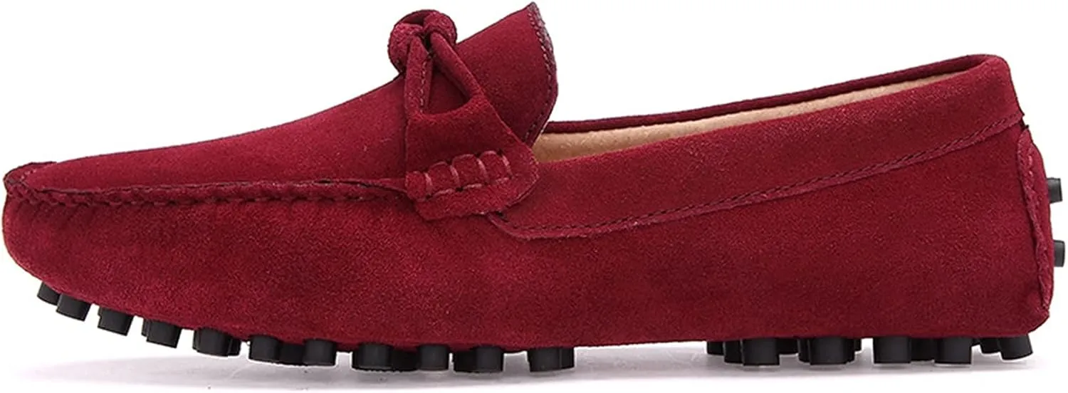Driving Moccasins for Men Genuine Leather Round Toe Stitching Details Flexible Soft Comfortable Casual Slip On for Any Attire