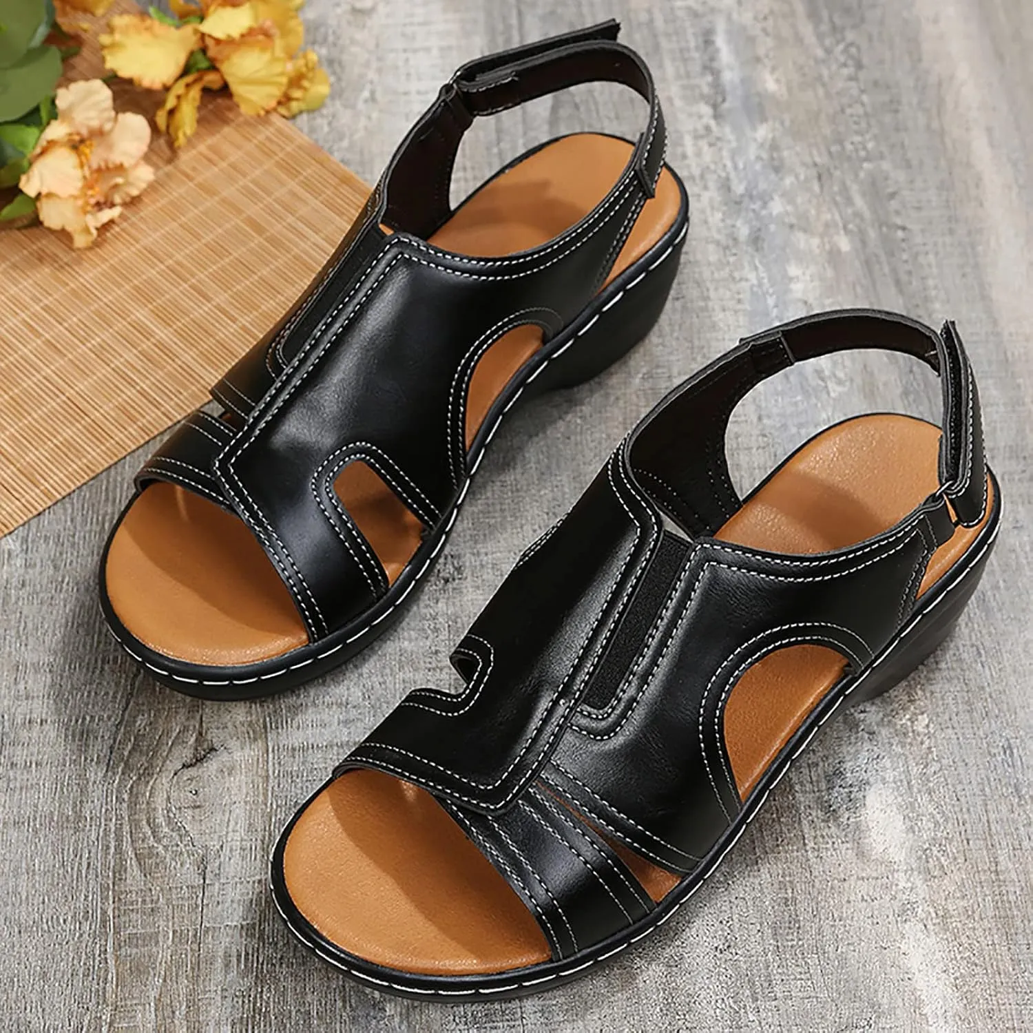 Gibobby Womens Sandals,Gladiator Sandals Summer Flat Thong Cross Strappy Sandals Trendy Roman Shoes