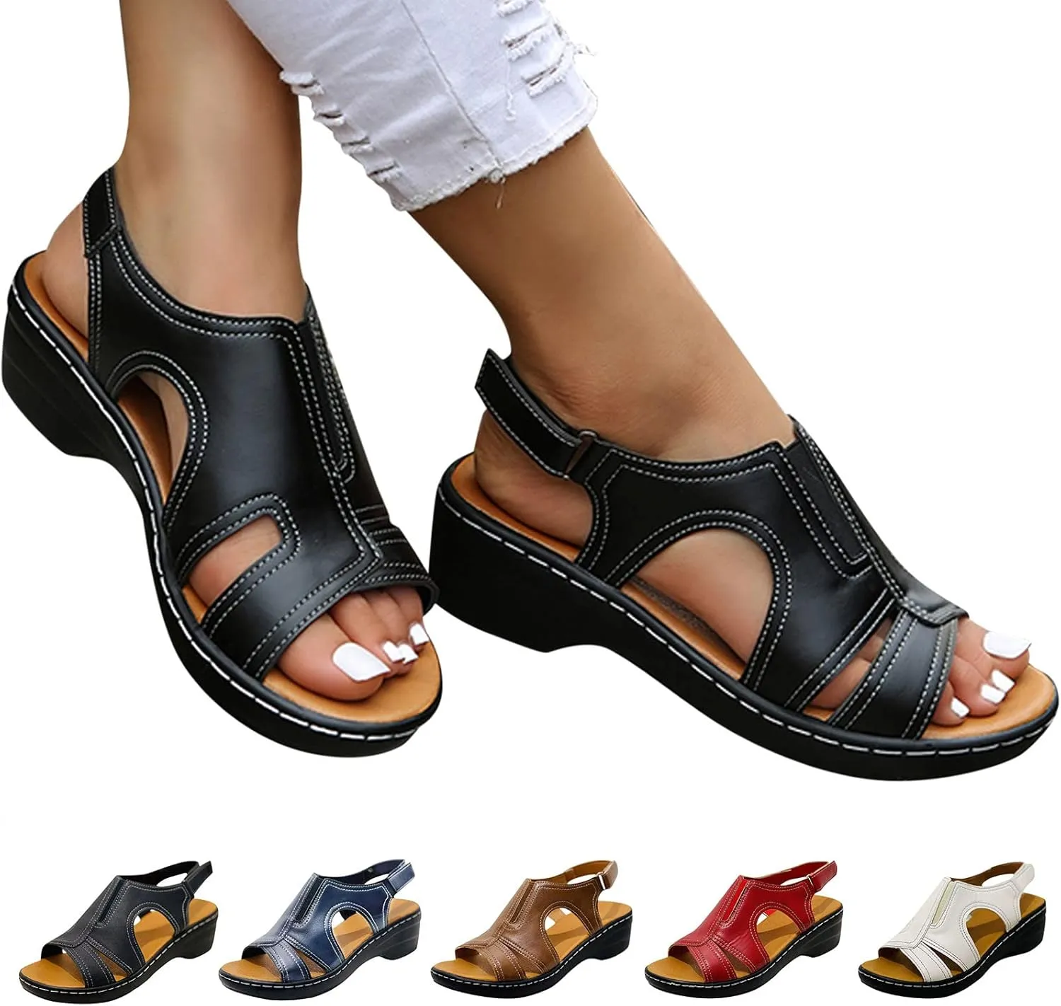 Gibobby Womens Sandals,Gladiator Sandals Summer Flat Thong Cross Strappy Sandals Trendy Roman Shoes