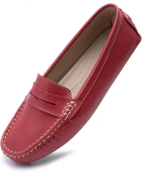Heydonic Women's Loafers Moccasins Soft Casual Walking Driving Ladies Office Penny Flats Boat Shoes Women Slip On Comfortable Leather