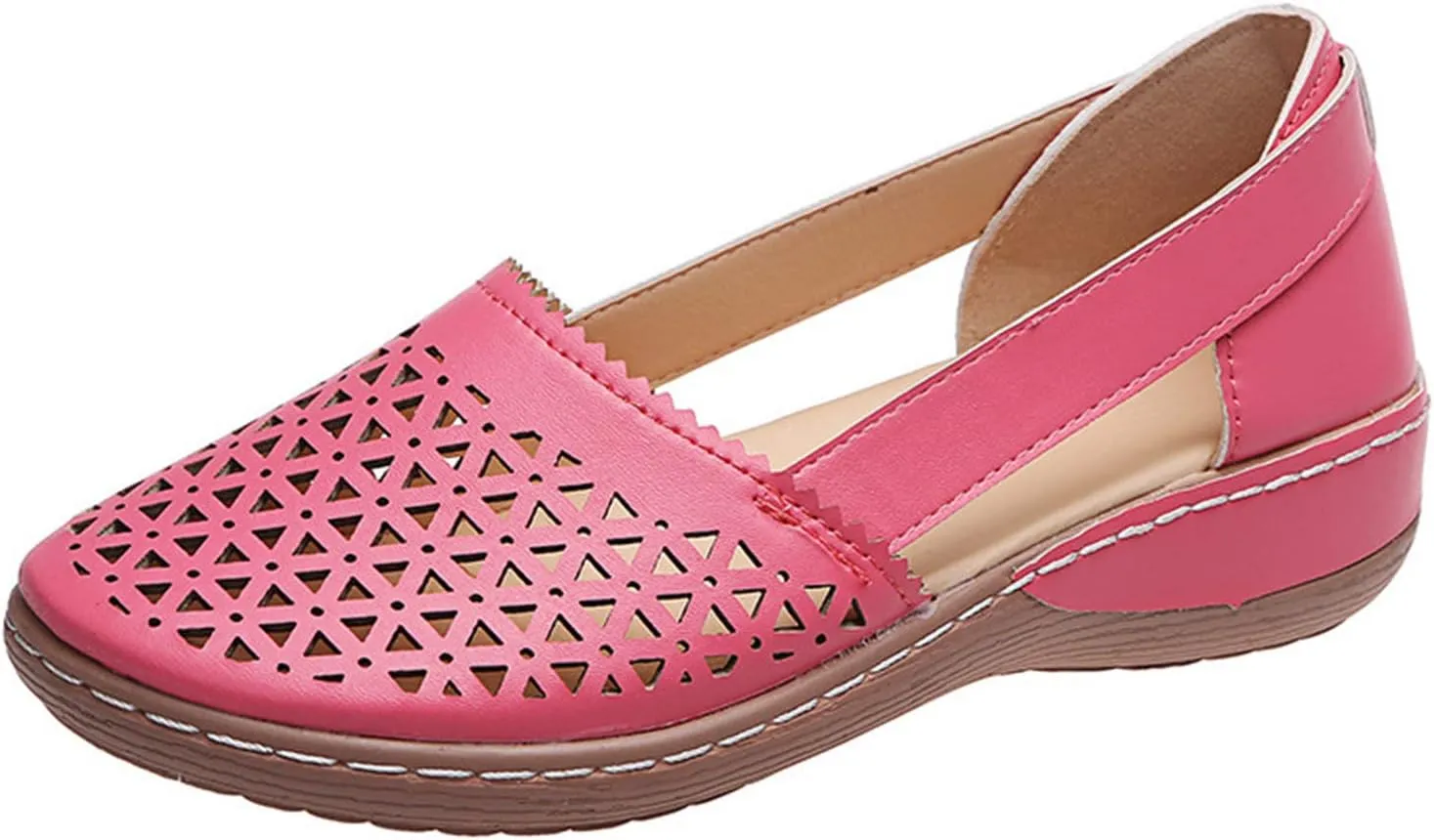Hollow Out Sandals for Women Fashion Black Beach Shoes Solid Color Magnolia Aster Loafer Flat Workout Dressy