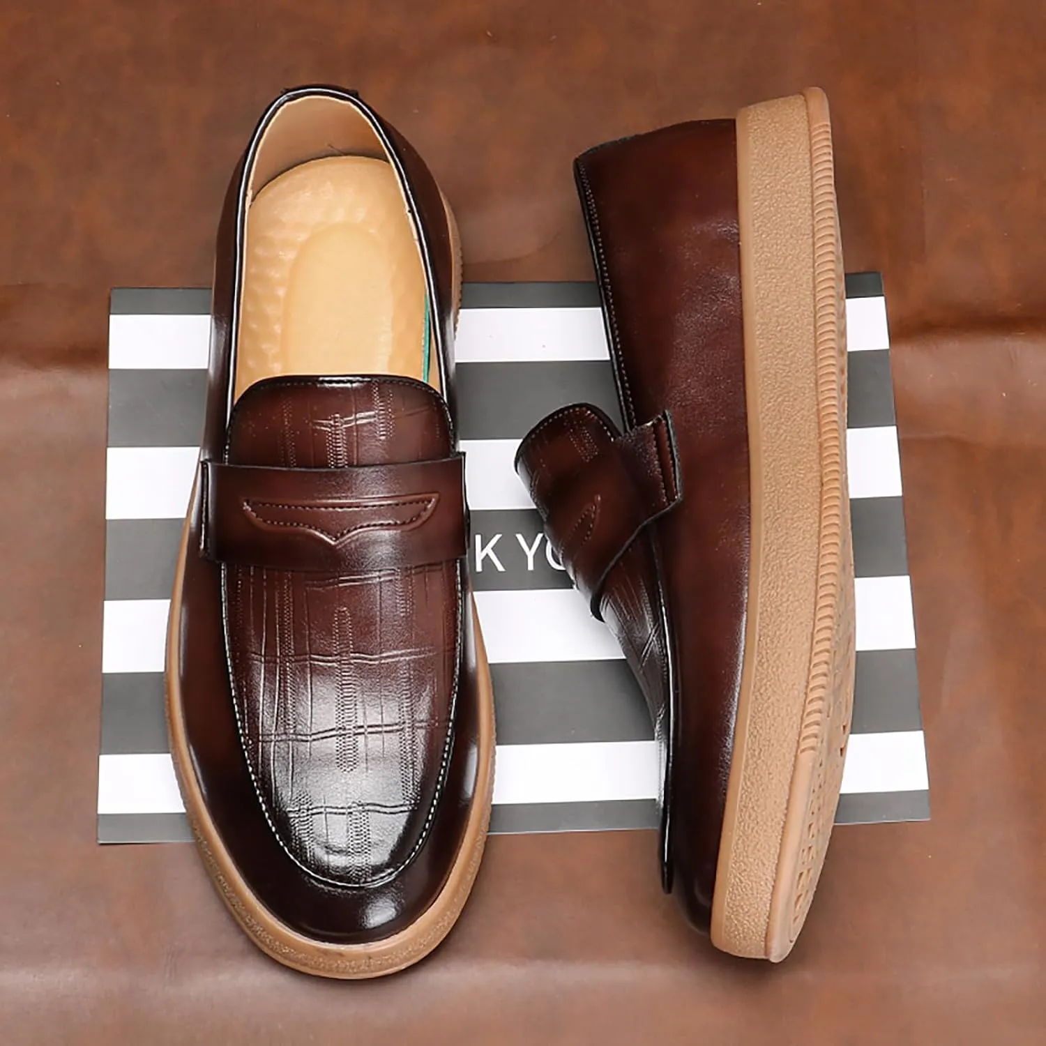 Men's Loafers Penny Loafers for Men Casual Slip on Shoes Soft Driving Shoes
