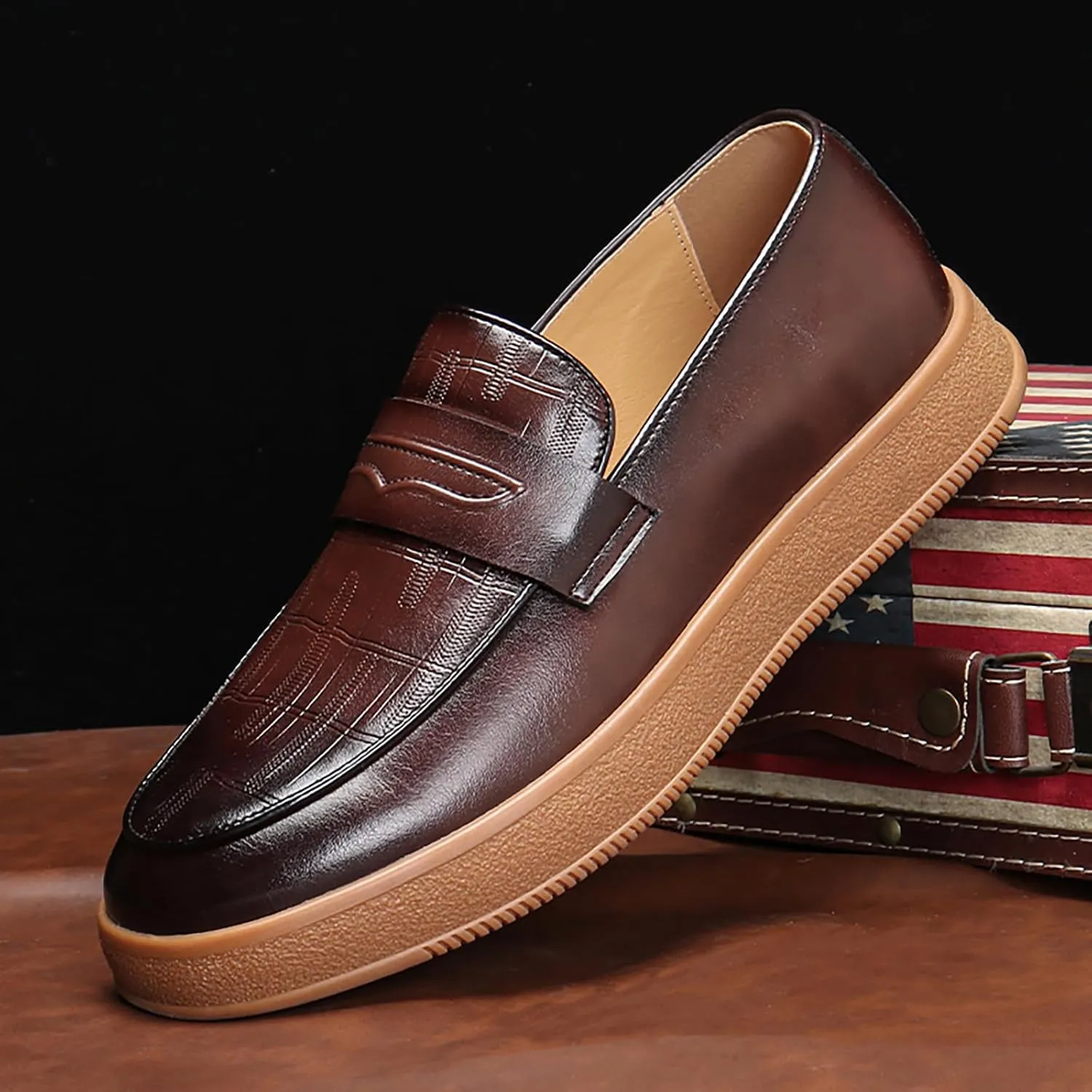 Men's Loafers Penny Loafers for Men Casual Slip on Shoes Soft Driving Shoes