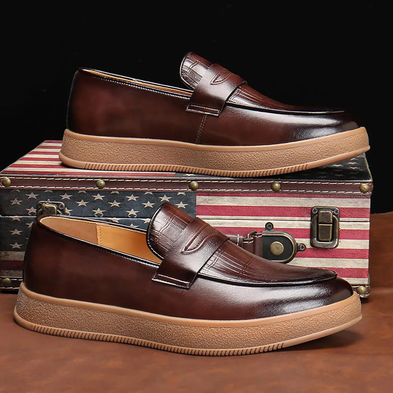 Men's Loafers Penny Loafers for Men Casual Slip on Shoes Soft Driving Shoes