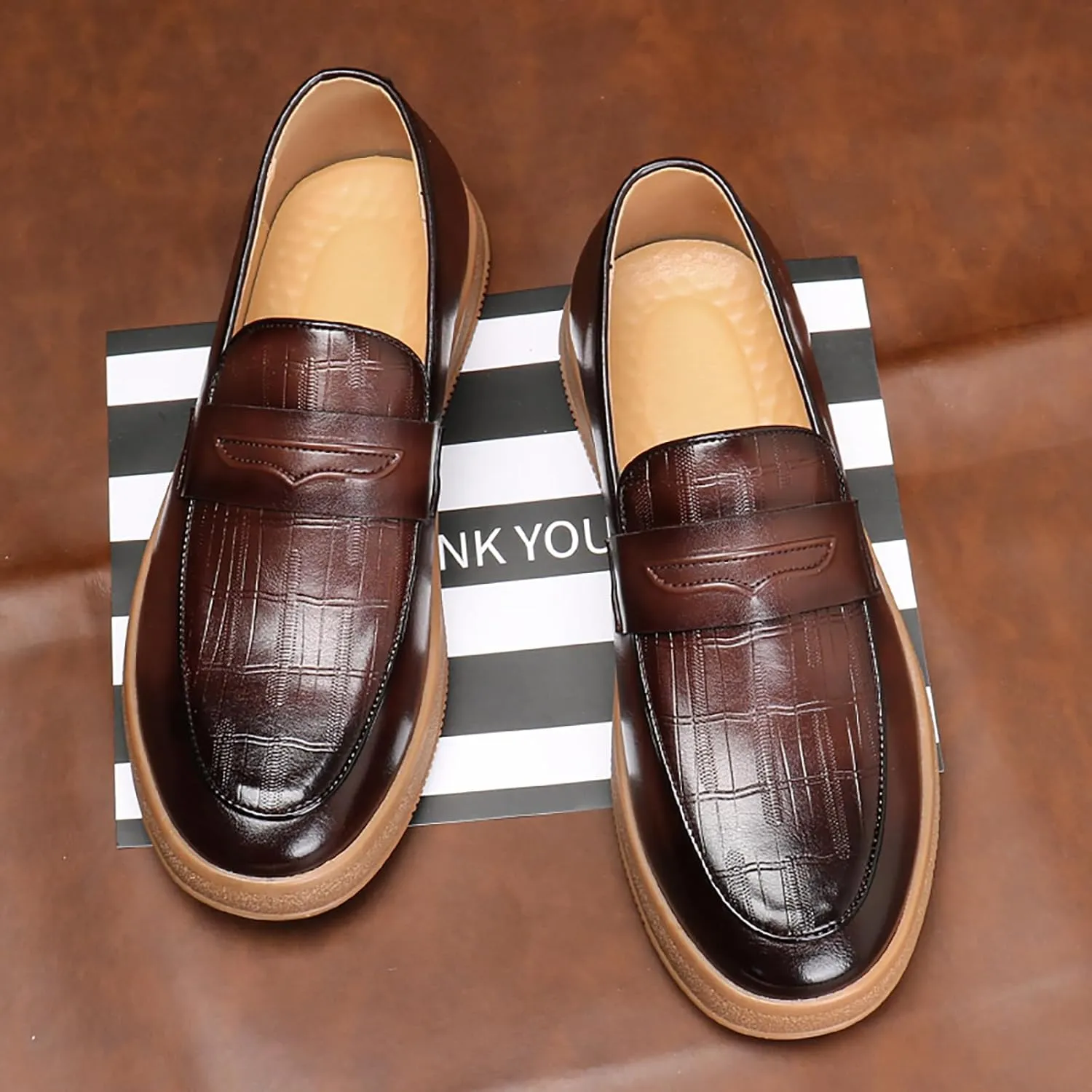 Men's Loafers Penny Loafers for Men Casual Slip on Shoes Soft Driving Shoes