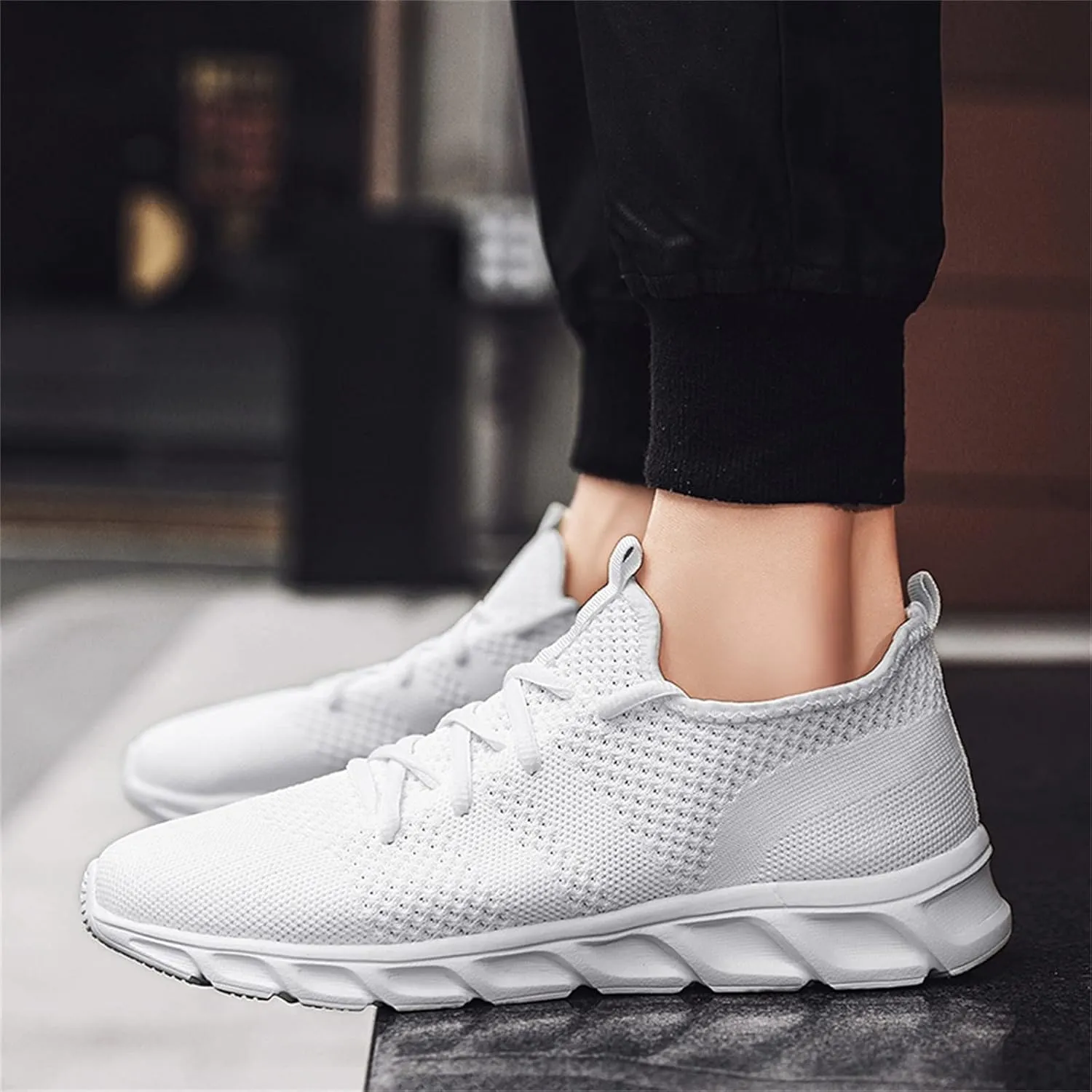 Men's Running Shoes Casual Walking Shoes Fashion Sneakers Mesh Workout Sports Shoes Lightweight Breathable Work Shoes