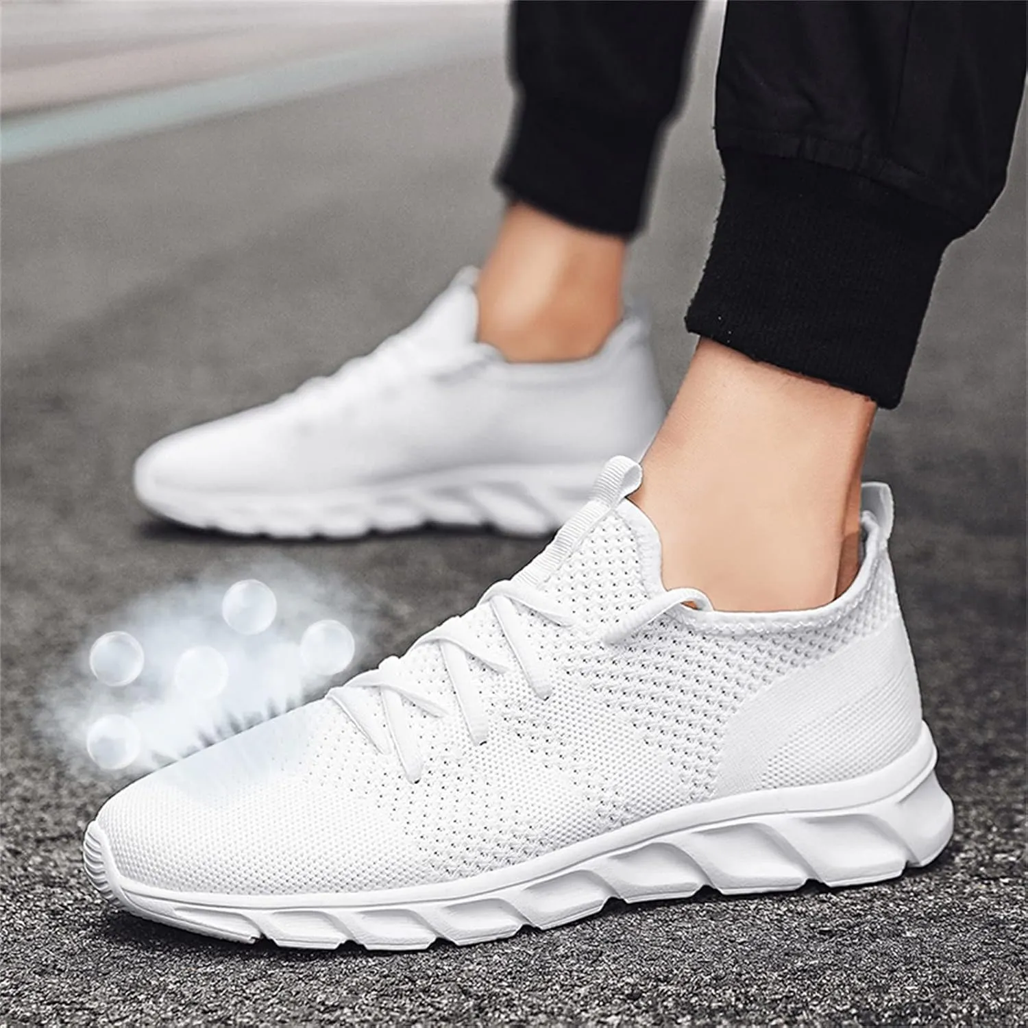Men's Running Shoes Casual Walking Shoes Fashion Sneakers Mesh Workout Sports Shoes Lightweight Breathable Work Shoes