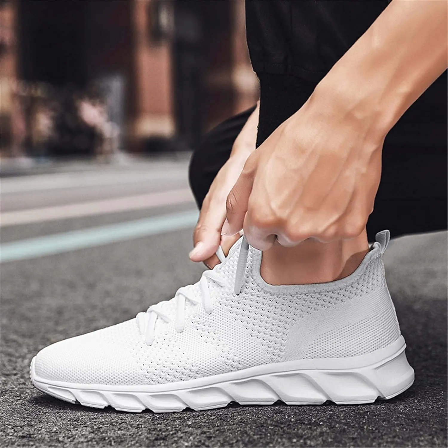 Men's Running Shoes Casual Walking Shoes Fashion Sneakers Mesh Workout Sports Shoes Lightweight Breathable Work Shoes