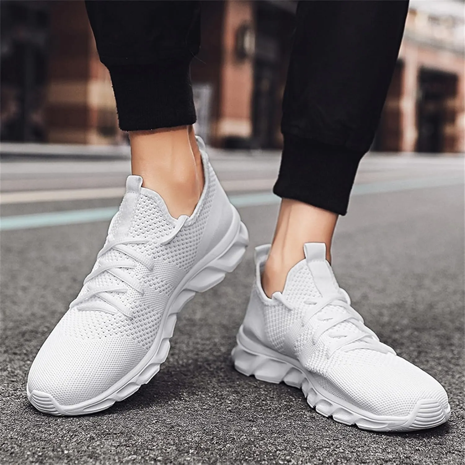 Men's Running Shoes Casual Walking Shoes Fashion Sneakers Mesh Workout Sports Shoes Lightweight Breathable Work Shoes