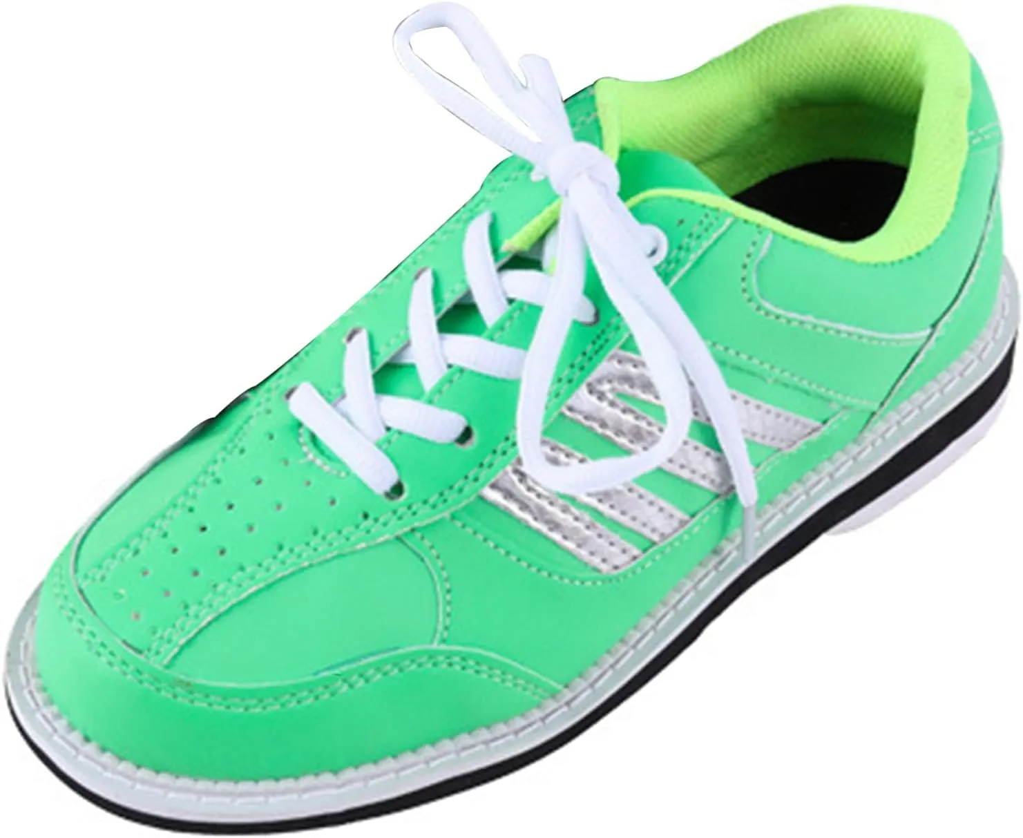 ONAIC Womens Bowling Shoes Leather Lightweight Breathable Bowl Trainers Non-Slip Indoor Bowling Sport Shoes