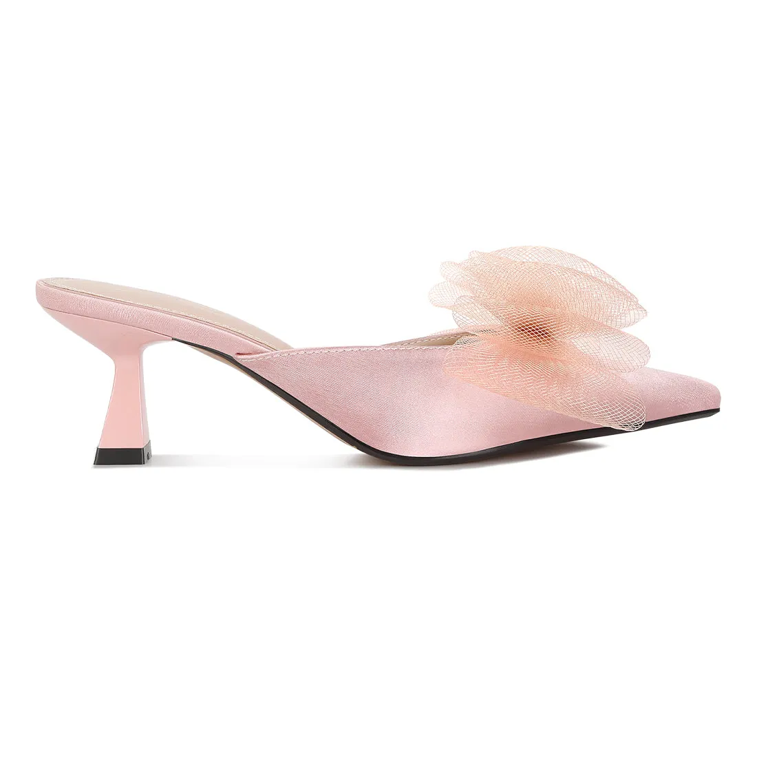 Organza Bow Embellished Mules