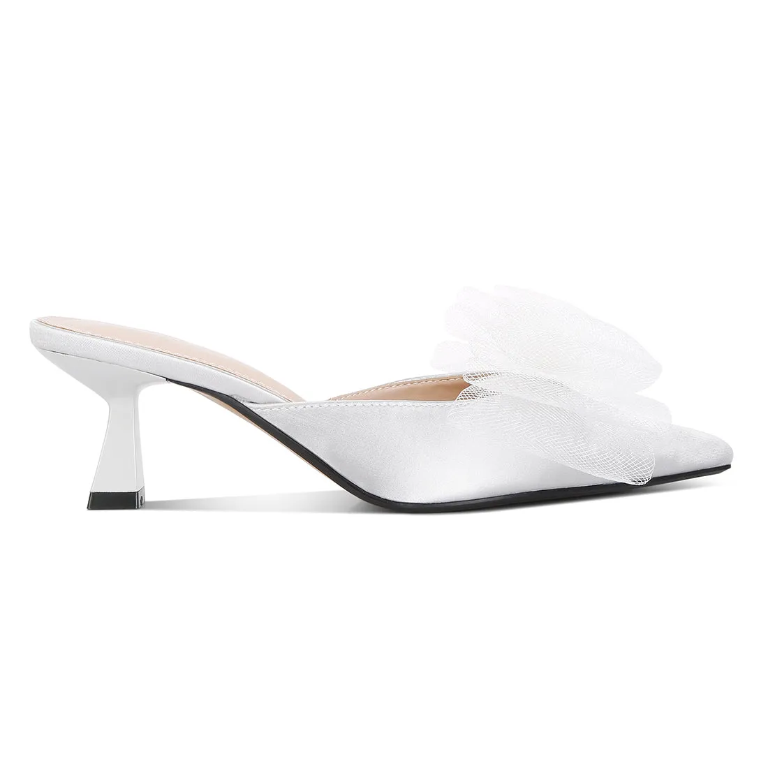 Organza Bow Embellished Mules
