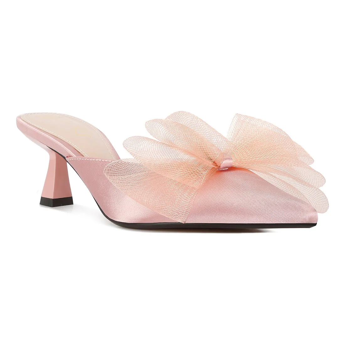 Organza Bow Embellished Mules