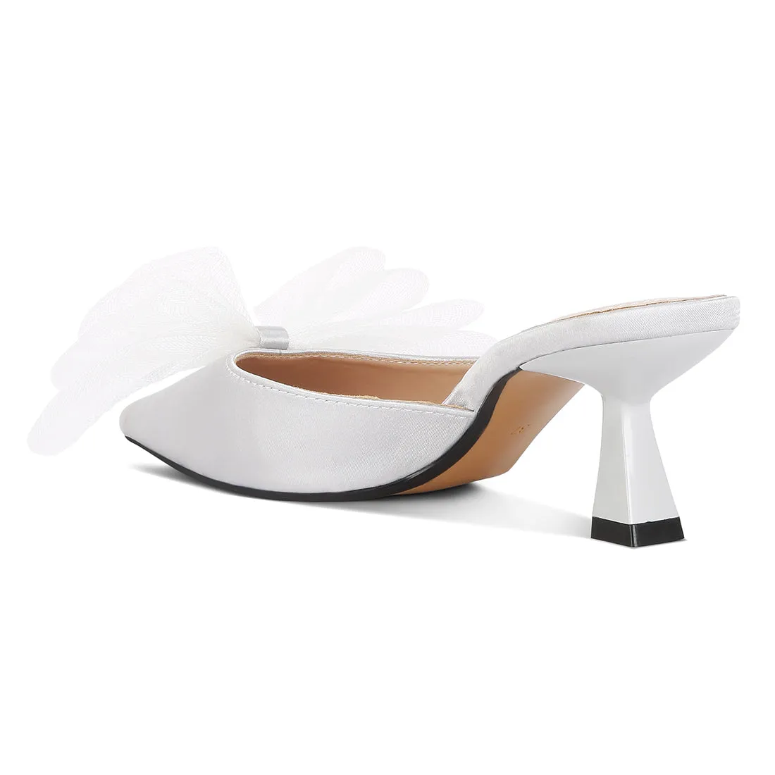 Organza Bow Embellished Mules