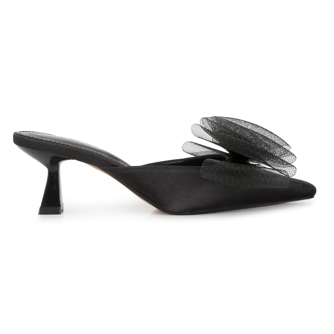 Organza Bow Embellished Mules