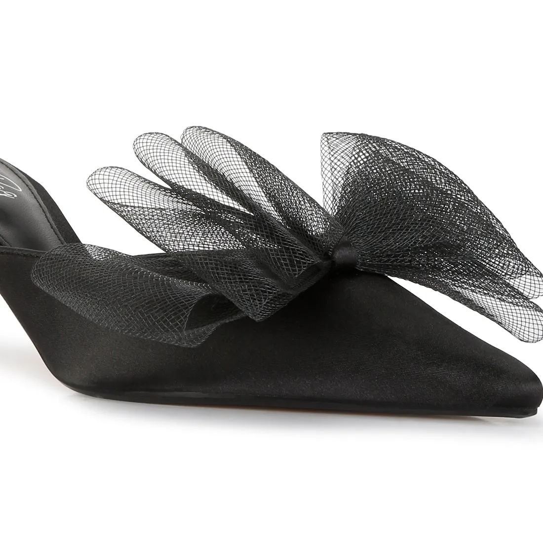 Organza Bow Embellished Mules