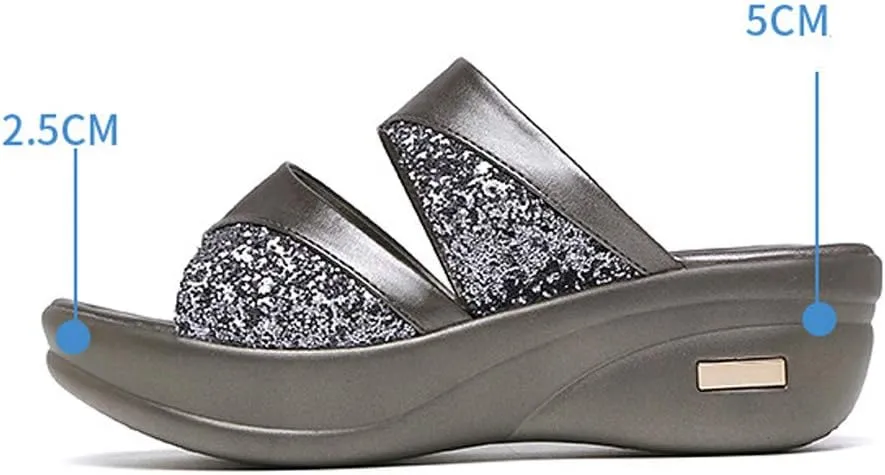 Orthopedic Sandals for Women Arch Support Flip Flops Comfortable Walking Sandals for Women Summer Dressy Platform Wedges Sandals Ladies Slip On Lightweight Slippers Casual Slides Beach Shoes 