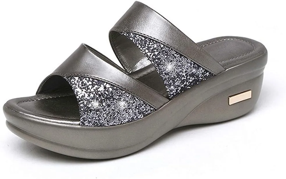 Orthopedic Sandals for Women Arch Support Flip Flops Comfortable Walking Sandals for Women Summer Dressy Platform Wedges Sandals Ladies Slip On Lightweight Slippers Casual Slides Beach Shoes 
