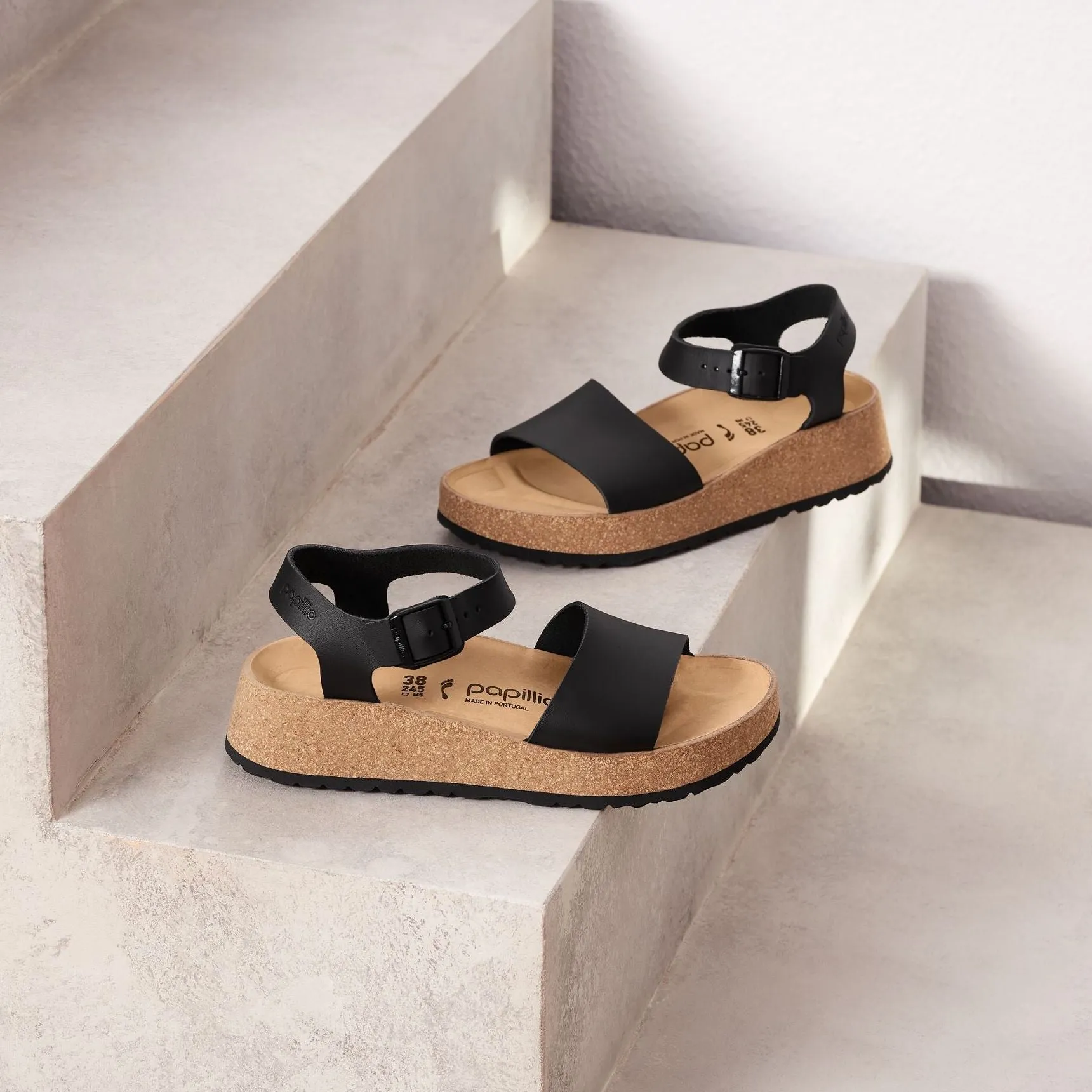 Papillio Glenda black leather by Birkenstock