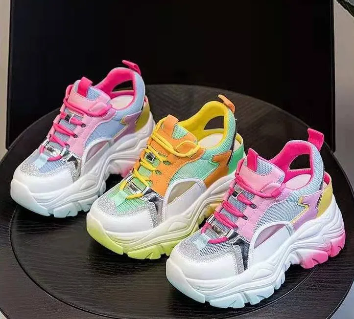 Platform Breathable Thick-Sole Sneakers