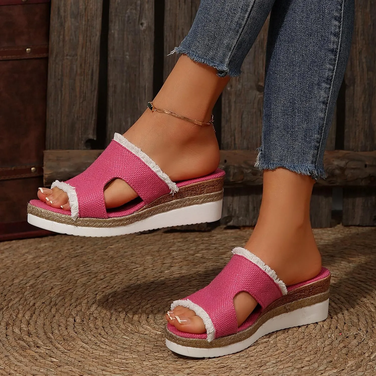 Platform Sandals Women Fashion Wedges Casual Summer High Heels Open Toe Beach Hiking Workout Shoes