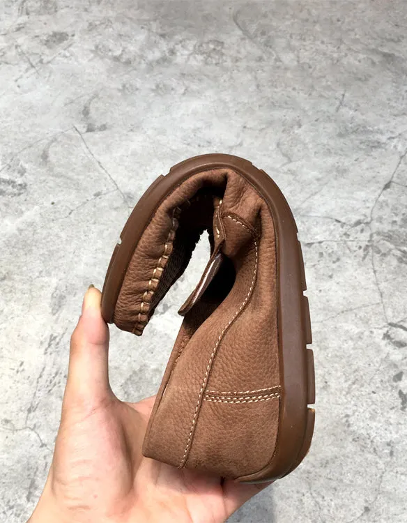 Soft Leather Handmade Hollow Loafers for Men