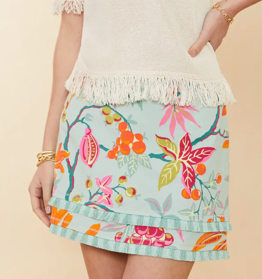 Spartina Maria Fringe Skort Richmond Hill Honeysuckle Seafoam