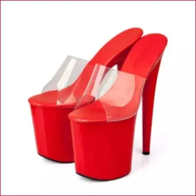 Stylish Red High Heels for Women: 8 Inch Pumps