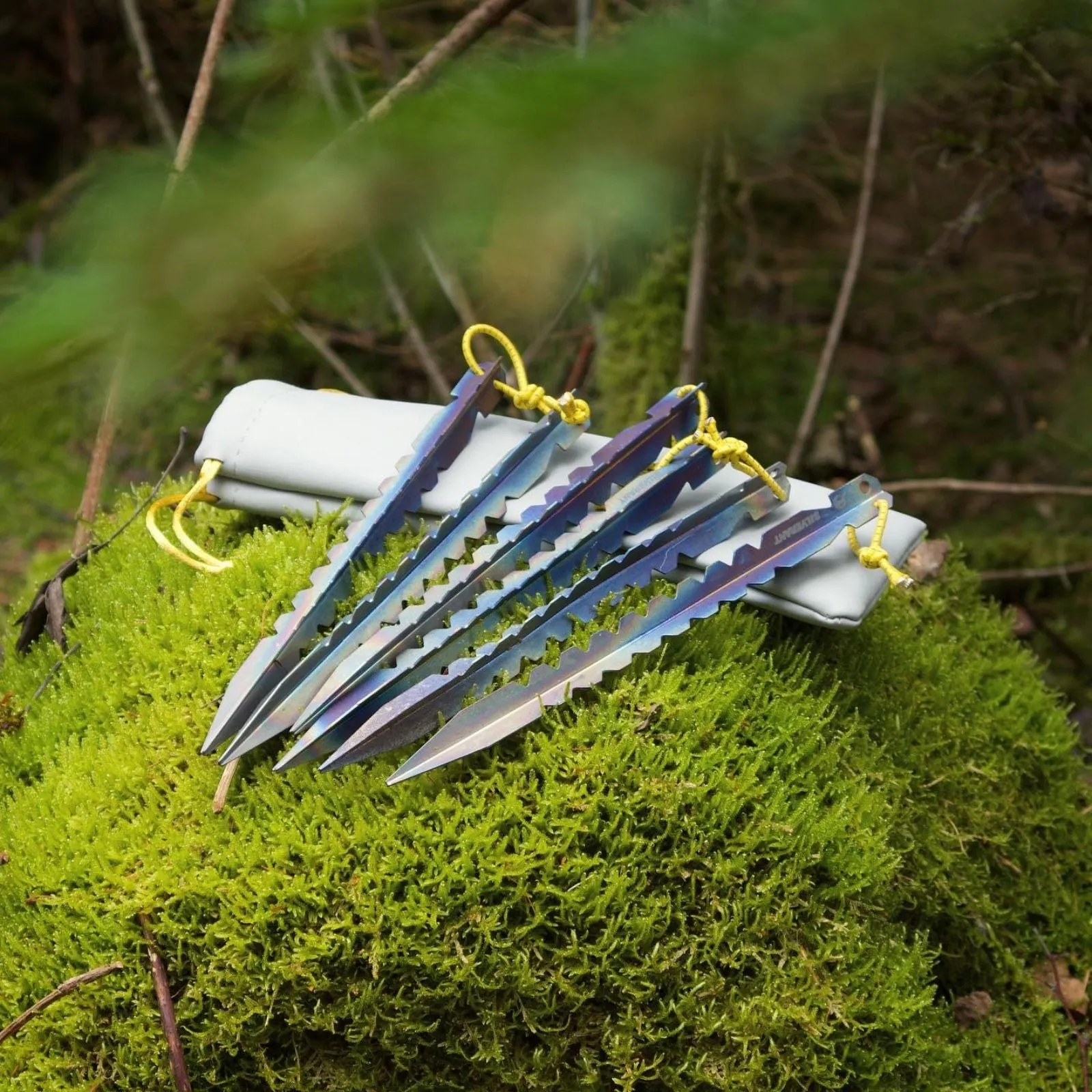 Ultralight Titanium Y-Shape Tent Stakes 6-Pack