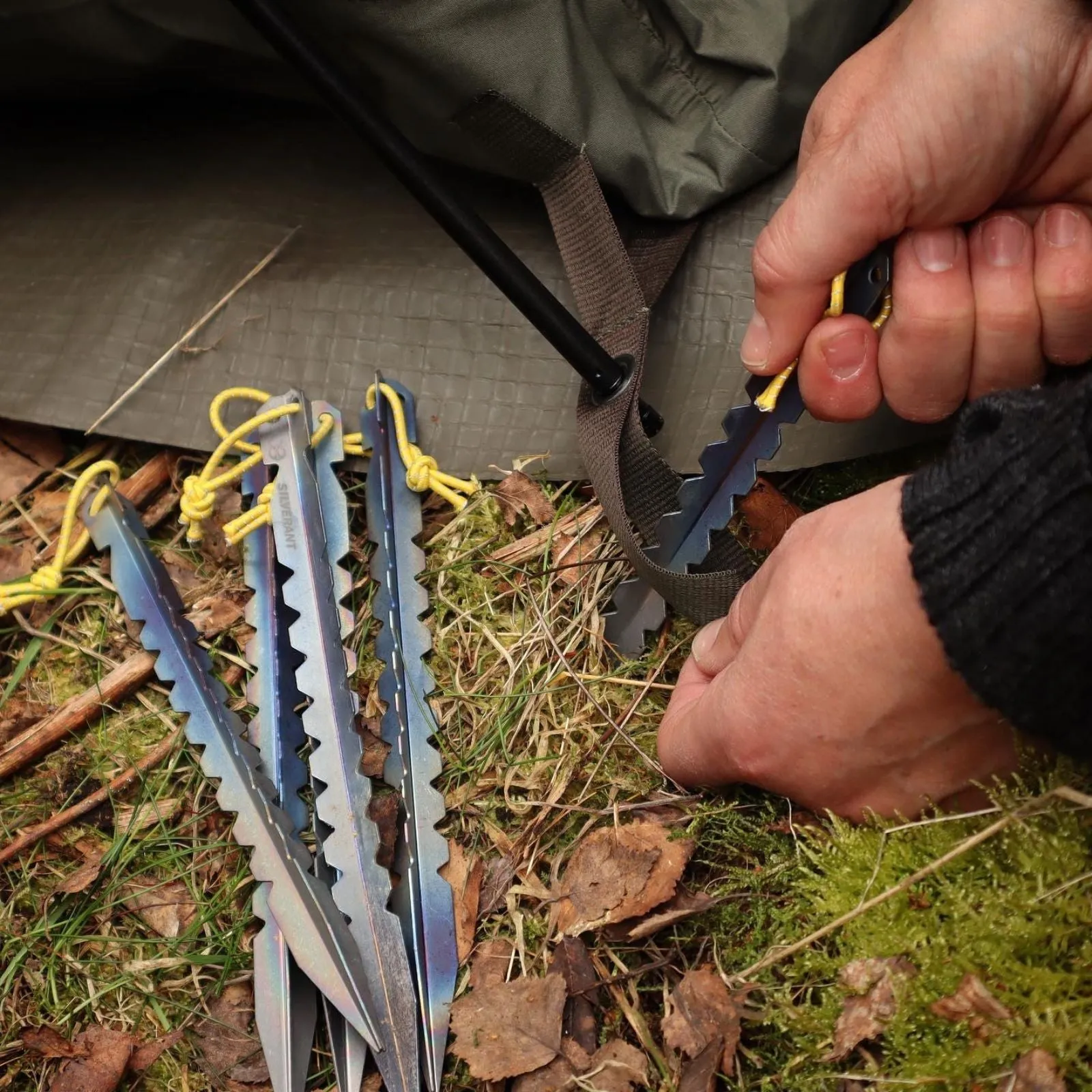 Ultralight Titanium Y-Shape Tent Stakes 6-Pack