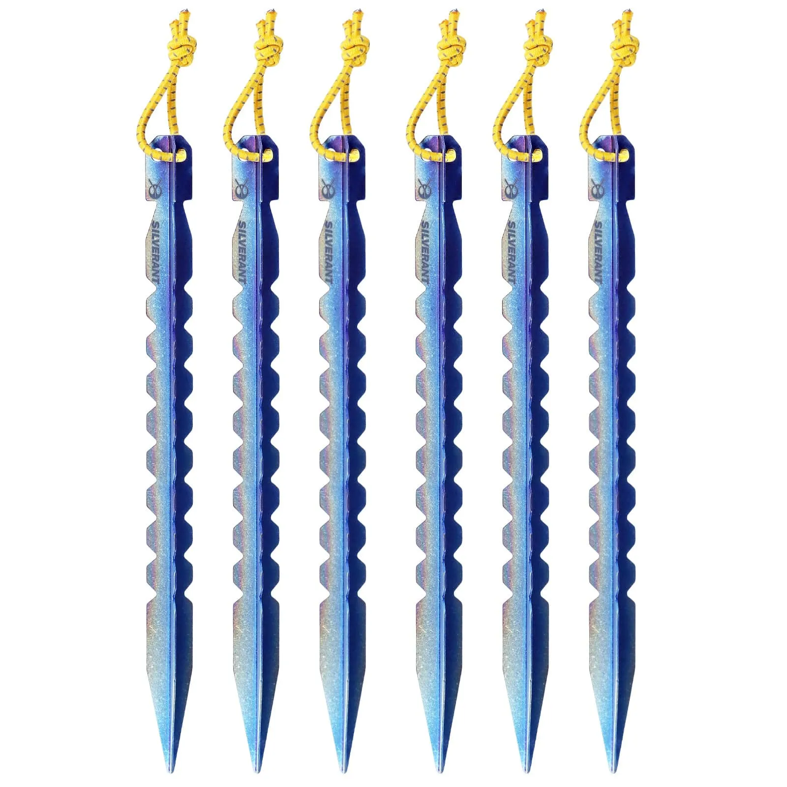 Ultralight Titanium Y-Shape Tent Stakes 6-Pack