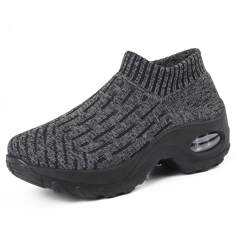 Women Sneakers Fashion Breathable Walking Mesh Platform Shoes Sneakers for Women Gym Vulcanized Shoes Black Female Footwear 2024