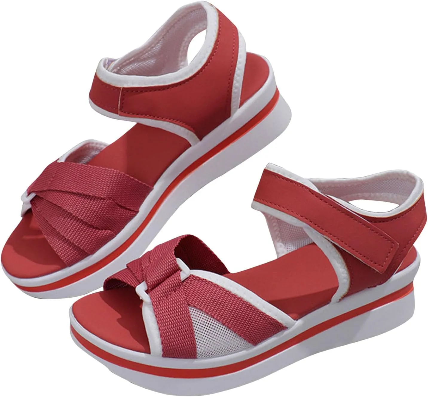 Womens Comfort Sandals Casual Colorblock Open Toe Low Wedges Shoes Outdoor Vacation Beach Holiday Sandal 2025 Trendy