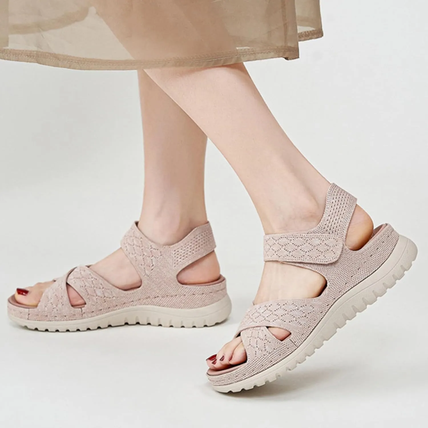 Women's Comfortable Orthopedic Walking Sandals with Arch Support & Hook Loop - Wedge Sport Sandal for Summer, Beach, Outdoor & Everyday Casual Use