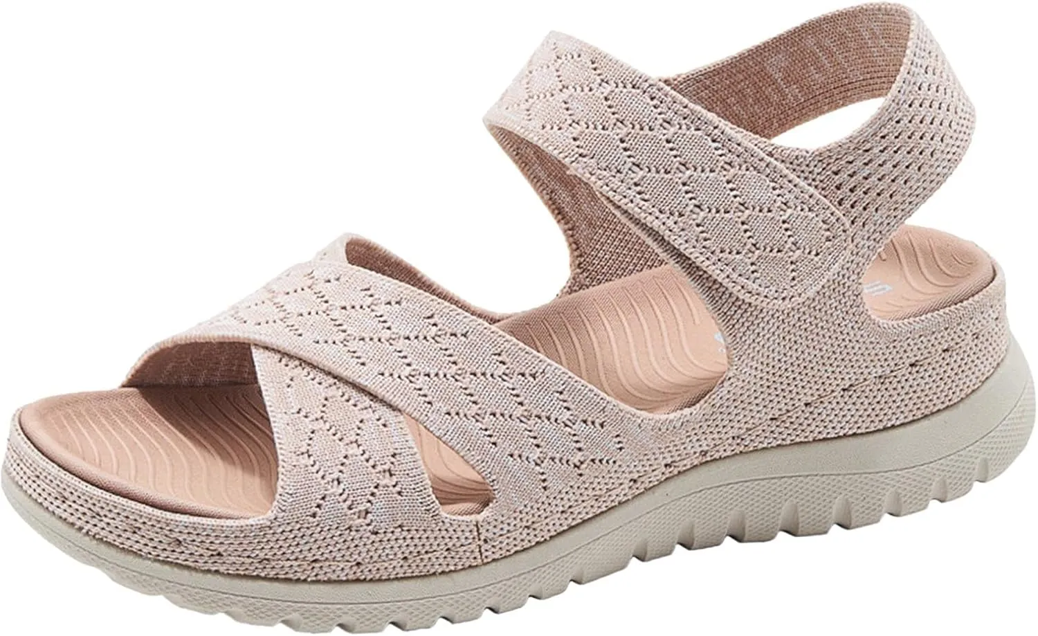 Women's Comfortable Orthopedic Walking Sandals with Arch Support & Hook Loop - Wedge Sport Sandal for Summer, Beach, Outdoor & Everyday Casual Use