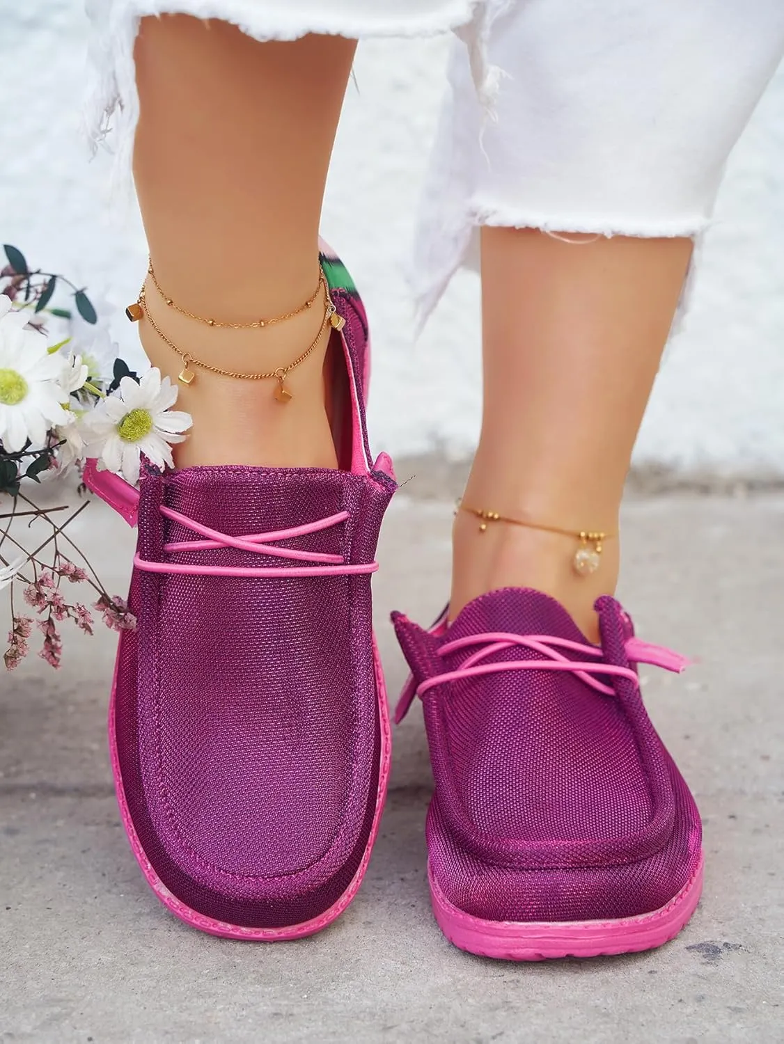 Women's Dudes Wendy Orthopedic Lace-up Loafers, Soft Bouncing Insole Lightweight Walking Sneakers, Slip on Comfortable Loafer Shoes for Summer and Autumn