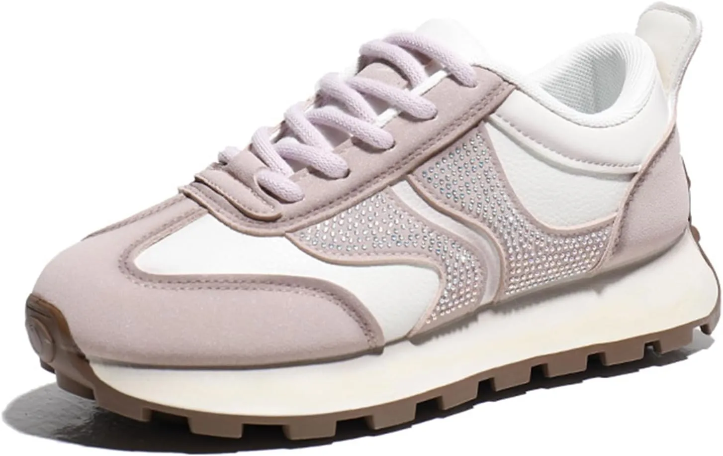 Women's Fashion Dad Sneakers Platform Trainers Lace-up Breathable Running Shoes for Casual Autumn Wear,Pink-38